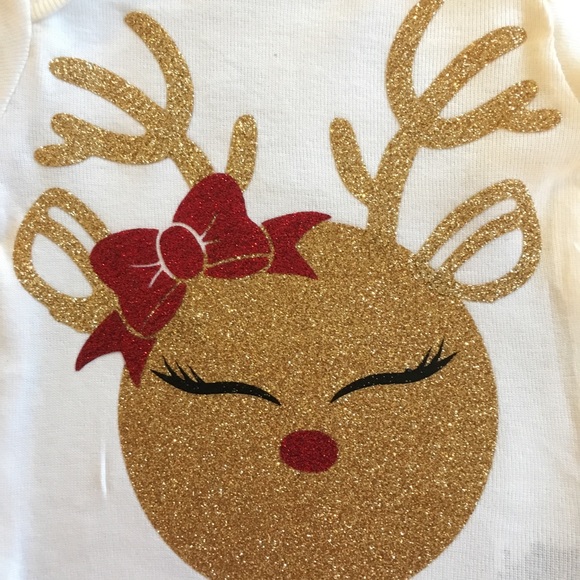 Glittery Reindeer Shirts or Onesies - Picture 2 of 2